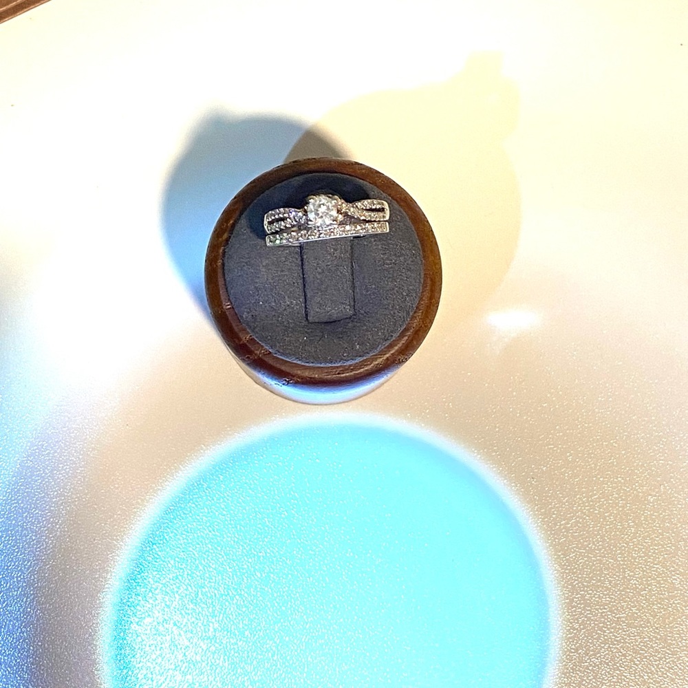 Real Rare Style Authentic Diamond Engagement Wedding Ring Set in 14kt White Gold